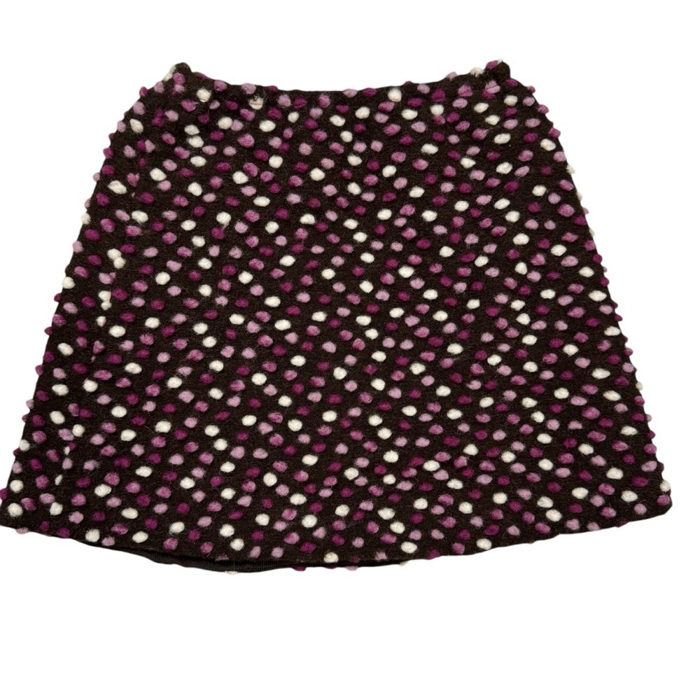 NWT New Isabel Garreton Wool Blend Textured Polka Dot Skirt Size 10
